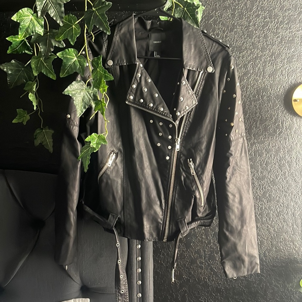 Studded motto jacket
